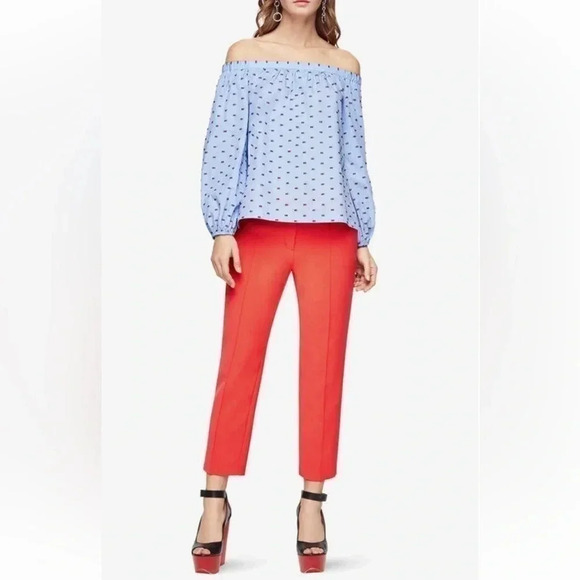 BCBGMAXAZRIA | Daniela Off The Shoulder Blouse Back Slit Cotton Size Small S - Picture 2 of 7